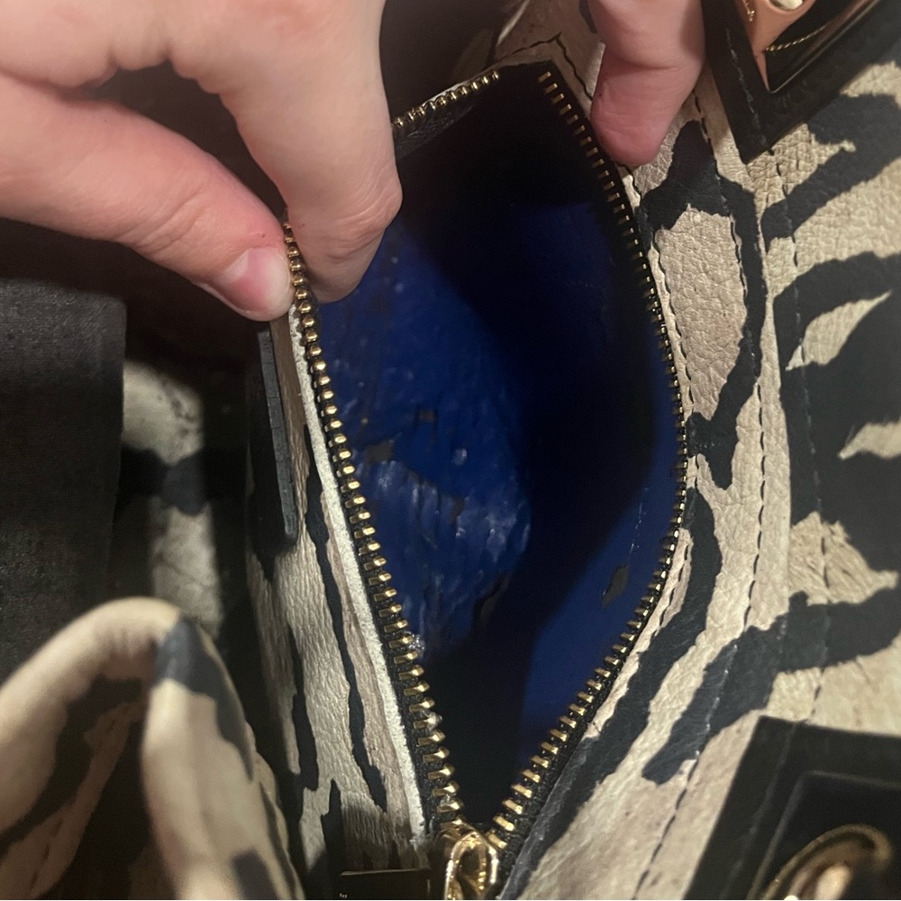 Furla Leopard Print Tote Bag - Black and Tan. Peeling inside***READ - Picture 14 of 14